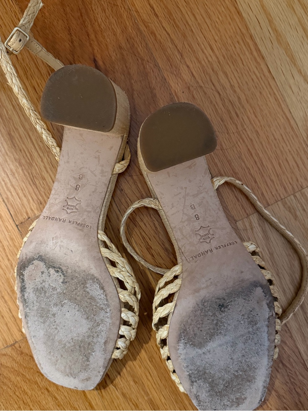 Loeffler Randall Braided Straw Ankle-Tie Sandals in Natural - Picture 2 of 2